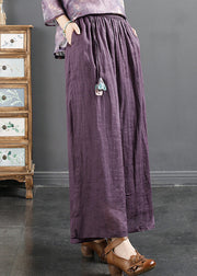 Italian Green Elastic Waist Drawstring Linen Wide Leg Pants Spring