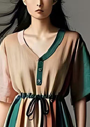Italian Khaki Cinched Exra Large Hem Tulle Dress Summer