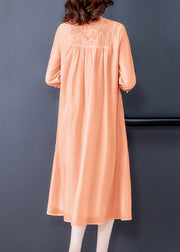 Italian Orange Embroidered Tasseled Silk Cotton Dress Bracelet Sleeve