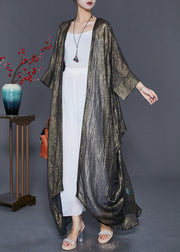 Italian Oversized Asymmetrical Design Silk Long Cardigan Fall