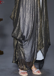 Italian Oversized Asymmetrical Design Silk Long Cardigan Fall