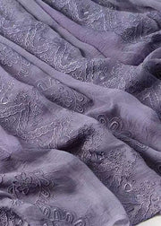 Italian Purple Wrinkled Embroideried Lace Up Silk Skirts Spring