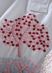 Italian White Embroidered Cotton Shirt Top Spring