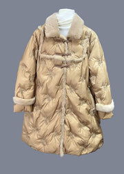 Italian Yellow Mink Hair Patchwork Duck Down Down Coat Winter