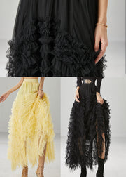 Italian Yellow Ruffled Exra Large Hem Tulle Skirts Fall