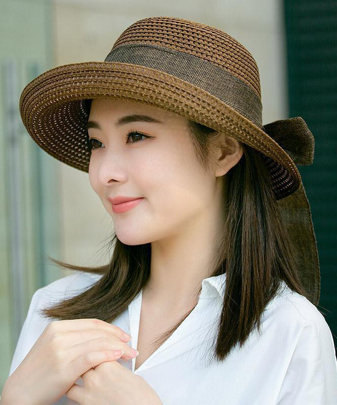 Japanese Dark Coffee Breathable And Versatile Beach Sun Hat