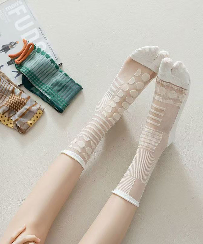 Japanese Split Toe Summer Sheer Mesh Mid Length Socks