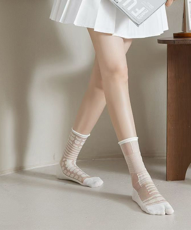 Japanese Split Toe Summer Sheer Mesh Mid Length Socks