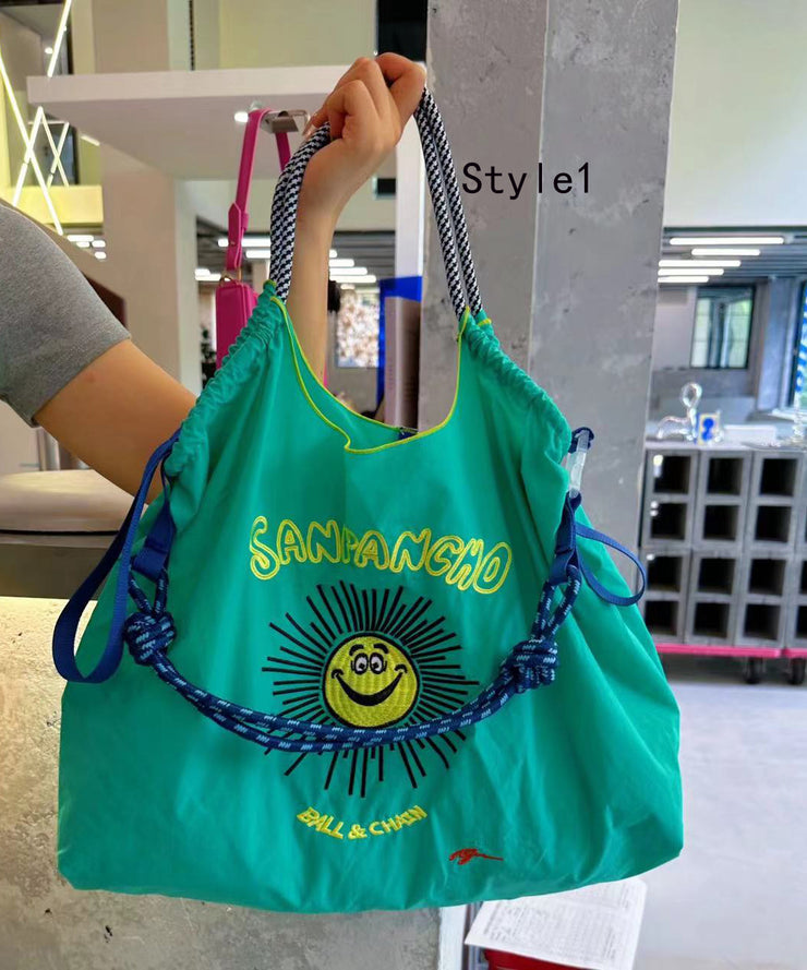 Japanese Style Embroidered Nylon Satchel Bag Handbag