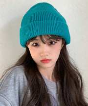 Japanese Style Lake Blue Warm Knitted Boonie Hat