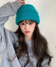 Japanese Style Lake Blue Warm Knitted Boonie Hat