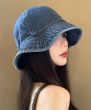 Japanese Style Versatile Deep Blue Denim Bucket Hat