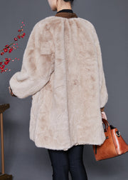 Khaki Patchwork Mink Velvet Coats Tasseled Chinese Button Winter