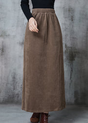 Khaki Silm Fit Corduroy Skirt Side Open Spring