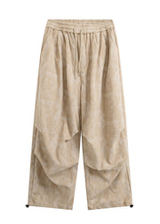 Khaki Tie Dye Corduroy Pants Trousers Oversized Spring