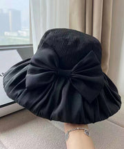 Korean Black Version Bow Bucket Hat Spring Summer