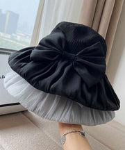 Korean Black Version Bow Bucket Hat Spring Summer
