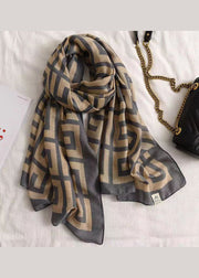 Korean Versatile Back Font Black Autumn Cotton Scarf