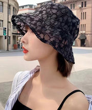 Korean White Version Versatile Thin Lace Hollow Out Bucket Hat