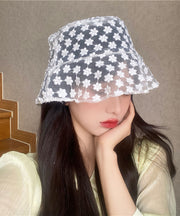 Korean White Version Versatile Thin Lace Hollow Out Bucket Hat