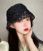 Korean White Version Versatile Thin Lace Hollow Out Bucket Hat