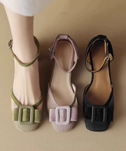 Light Purple Elegant Splicing Hollow Out Chunky Heel Sandals