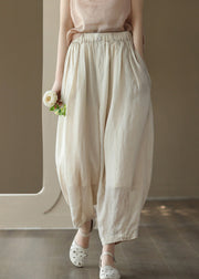 Linen Colour Pockets Cozy Ramie Lantern Layered Pants