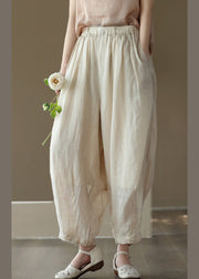 Linen Colour Pockets Cozy Ramie Lantern Layered Pants