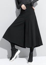 Loose Black High Waist Crop Pants Skirt Spring