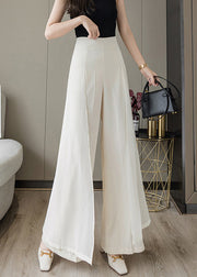 Loose Black High Waist Draping Chiffon Wide Leg Pants Summer