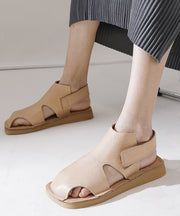 Loose Brown Splicing Hollow Out Platform Water Sandals