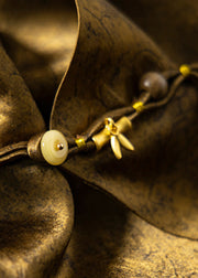 Loose Yellow flower Asymmetrical Button Silk Waistcoat Sleeveless