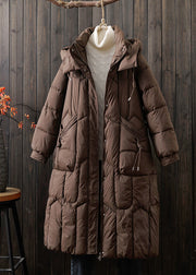 Loose Mulberry Hooded Pockets Fine Cotton Filled Coat Winter