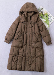 Loose Mulberry Hooded Pockets Fine Cotton Filled Coat Winter