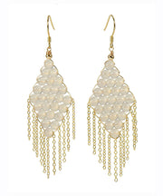 Loose Pearl Sterling Silver Inlaid Pearl Or Agate Tassel Drop Earrings