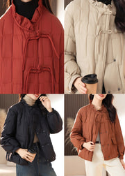 Loose Red Ruffled Tasseled Patchwork Fine Cotton Filled Jackets Winter