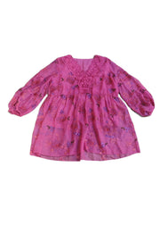 Loose Rose V Neck Embroidered Patchwork Chiffon Shirt Summer