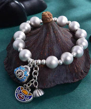 Loose Silk Copper Silvering Cloisonne Charm Bracelet