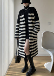 Loose Striped V Neck Striped Knit Loose Cardigan Winter