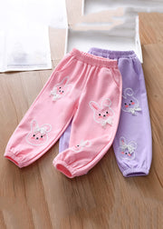 Lovely Pink Animal Print Girls Beam Pants