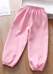 Lovely Pink Animal Print Girls Beam Pants