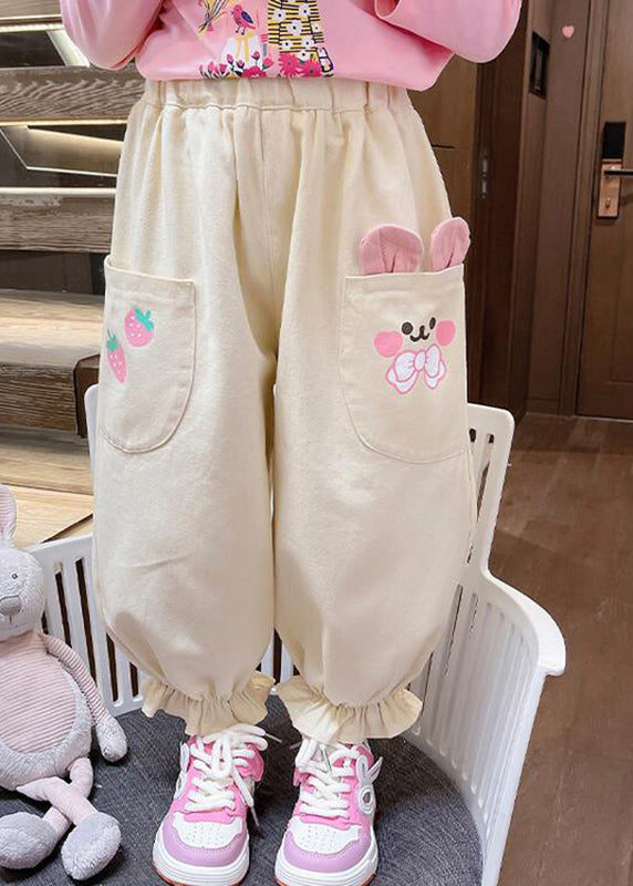 Lovely Pink Pockets Patchwork Kids Lantern Pants Spring