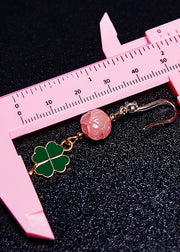 Lucky Green Four Leaf Clover Gilding Drop Earrings