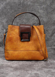 Luxy Retro  Yellow  Leather Handbag Crossbody Bag