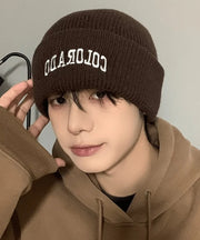 Men's New Japanese And Korean Coffee Knitted Warm Boonie Hat