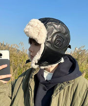 Men's Winter Fuzzy Wool Lined Ear Protection Outdoor Hat