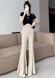 Modern Beige High Waist Spandex Flare Bottoms Spring