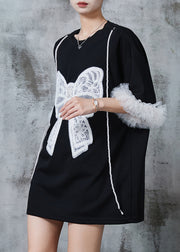 Modern Black Bow Embroideried Patchwork Cotton Tops Summer