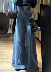 Modern Blue Original Design High Waist Denim Wide Leg Pants Spring