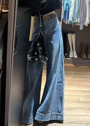 Modern Blue Original Design High Waist Denim Wide Leg Pants Spring